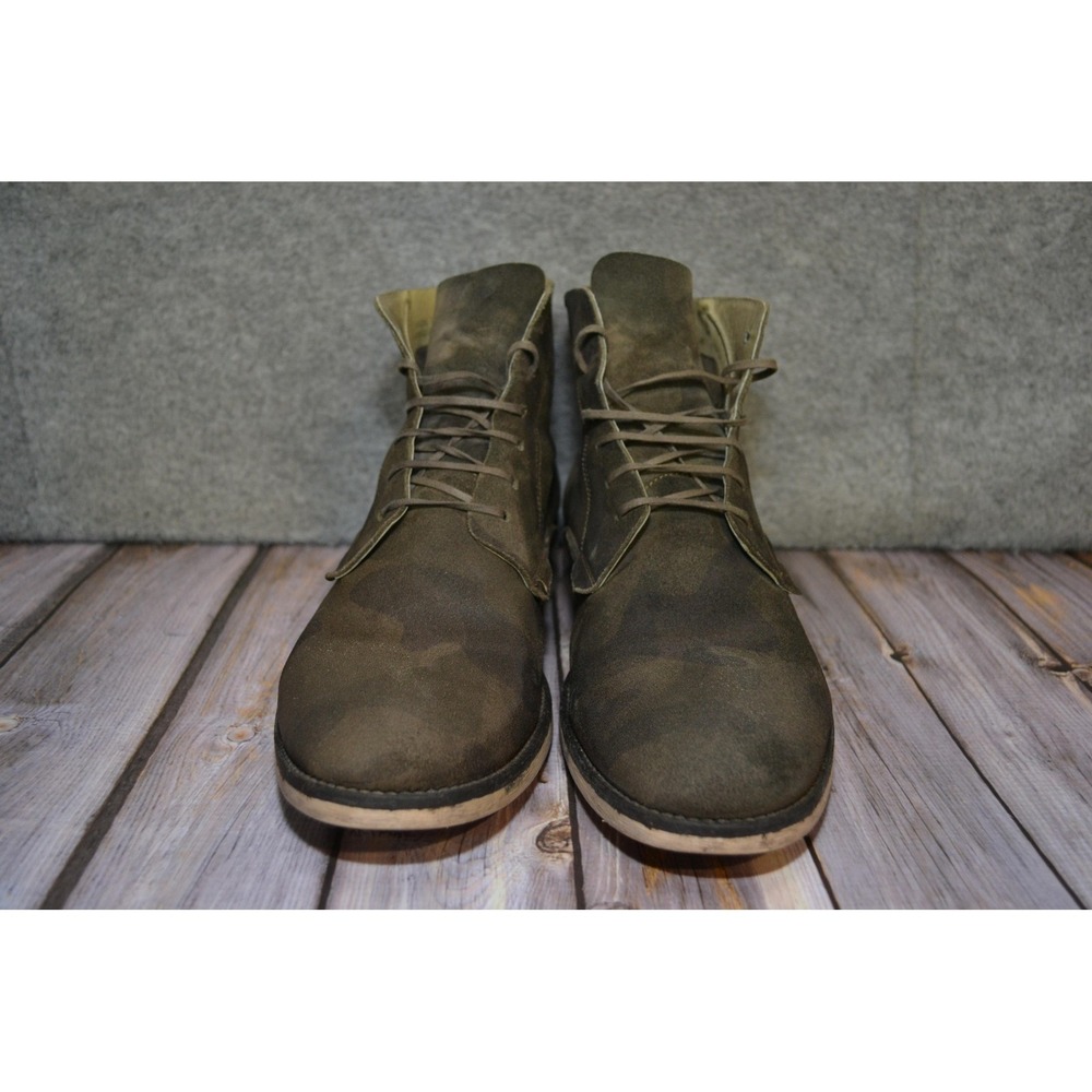 Diesel Boots Mens Size 10 Green Suede Camouflage Chukka Lace Up Ankle Made Italy - Picture 2 of 13